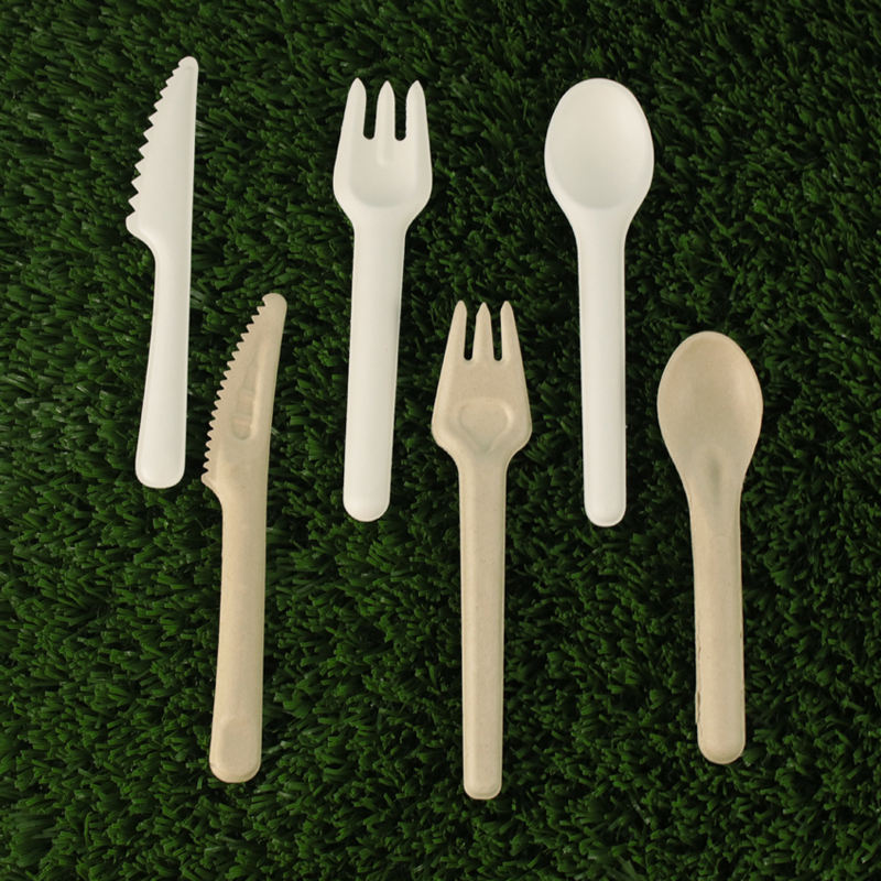 Biodegradable Cutlery 100% Compostable Utensils Disposable Bagasse Spoon Fork Knife
