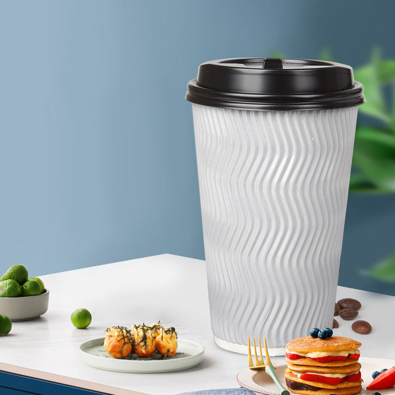 8/12/16oz Ripple Wall paper cup 240/360/500ml Eco-Friendly disposable hot coffee paper cup